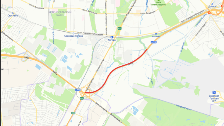 На КАД между развязками с ЗСД и Таллинским шоссе перекроют одну полосу движения