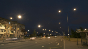 На Пискаревском проспекте установили почти 500 современных фонарей