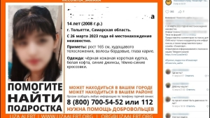 Пропавшую почти месяц назад в Тольятти девочку нашли в Петербурге в гостях у подружки