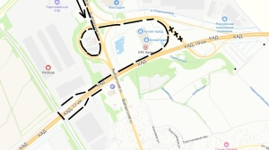 Съезд на внутреннее кольцо КАД в районе Выборгского шоссе с 15 мая полностью перекроют