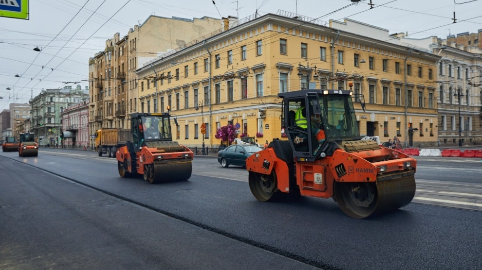 В Петербурге завершился ремонт проспекта Пархоменко с заменой почти 20 тысяч квадратных метров дороги