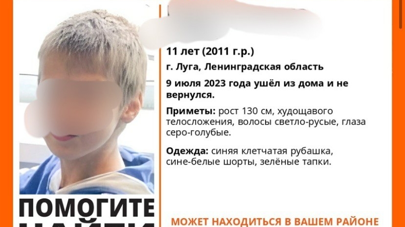 Под Петербургом сутки не могут найти пропавшего 11-летнего мальчика