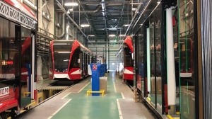 В Петербурге показали новые вагоны трамваев и метро