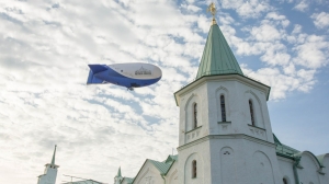 Огромный дирижабль завис над Царским Селом в ходе исторического фестиваля