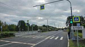 Туда не торопимся: в Сестрорецке установили светофор у остановки «Кладбище»