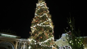 Новогодние праздники все: на Дворцовой начали разбирать главную елку