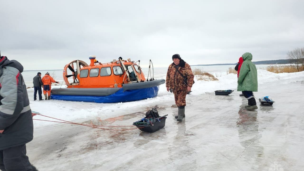 Пять человек унесло в Финский залив на льдине во время рыбалки