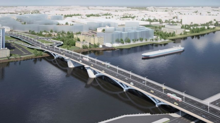 В Петербурге стройка Большого Смоленского моста вышла на новый этап