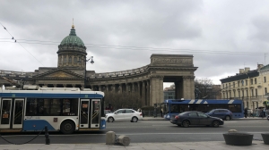 В Петербурге пассажирка автобуса пострадала от сорвавшегося с троллейбуса троса