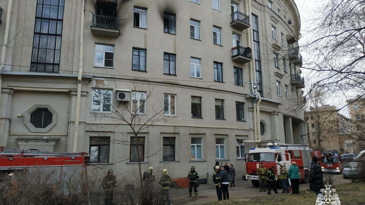 В Петербурге брат, сестра и кошка ждали помощи пожарных на балконе