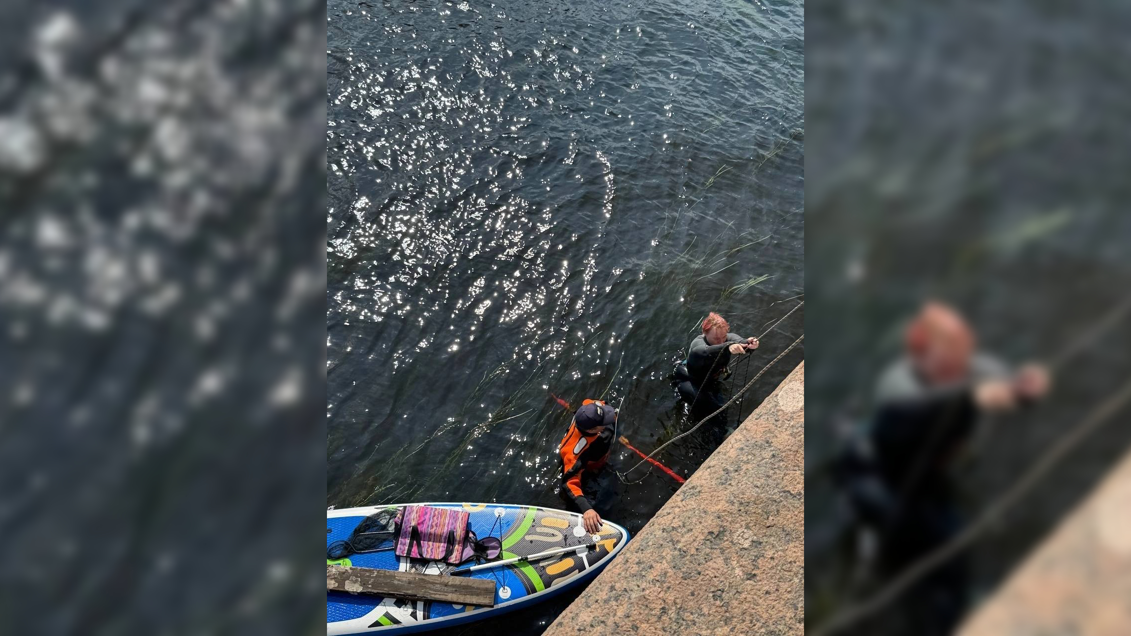 Уровень воды все выше: волонтеры пятый день пытаются достать из облицовки набережной Фонтанки бедного кота