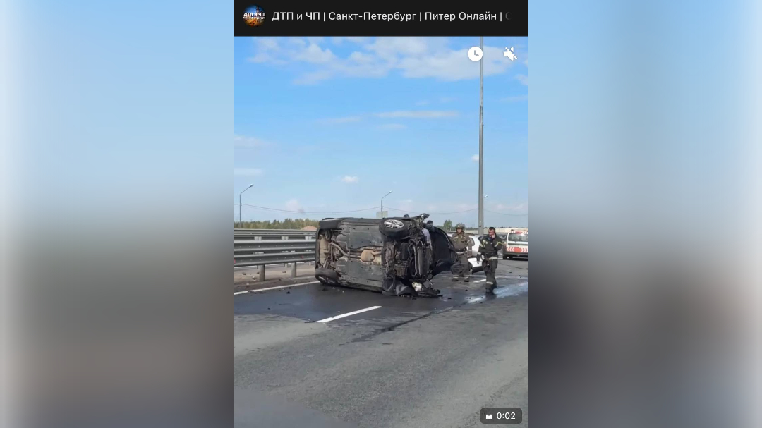 На Киевском шоссе под Петербургом образовался затор после жесткого ДТП