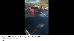 Серьезная авария перед съездом с ЗСД на КАД поставила петербуржцев в красно-бордовую пробку
