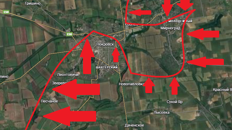 Карта боевых действий на Покровском направлении 06 ноября: полное окружение ВСУ, уличные бои и потери противника