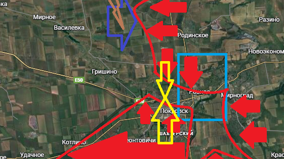 Карта боевых действий на Покровском направлении: контрудар ВСУ провален, войска «разрезаны» надвое 14 ноября 2025