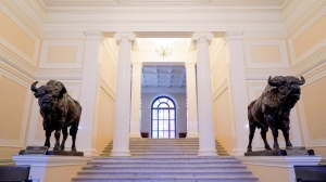 Реставраторы обновили гипсовых зубров из Дома Пашкова на Литейном