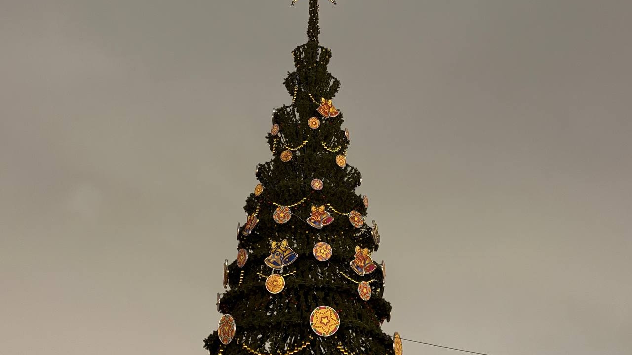 Новогодняя елка в прямом смысле загорелась у метро «Улица Дыбенко»