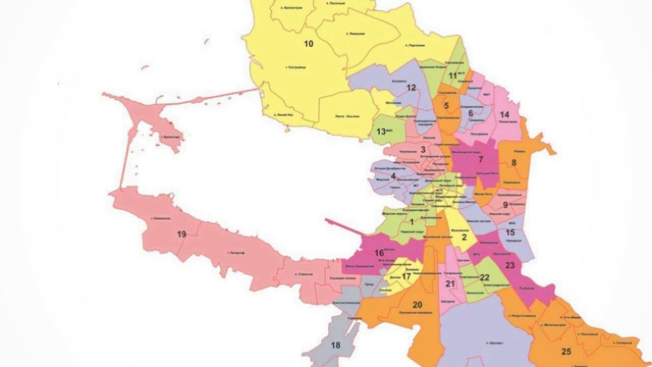Петербургские депутаты показали новую схему избирательных округов