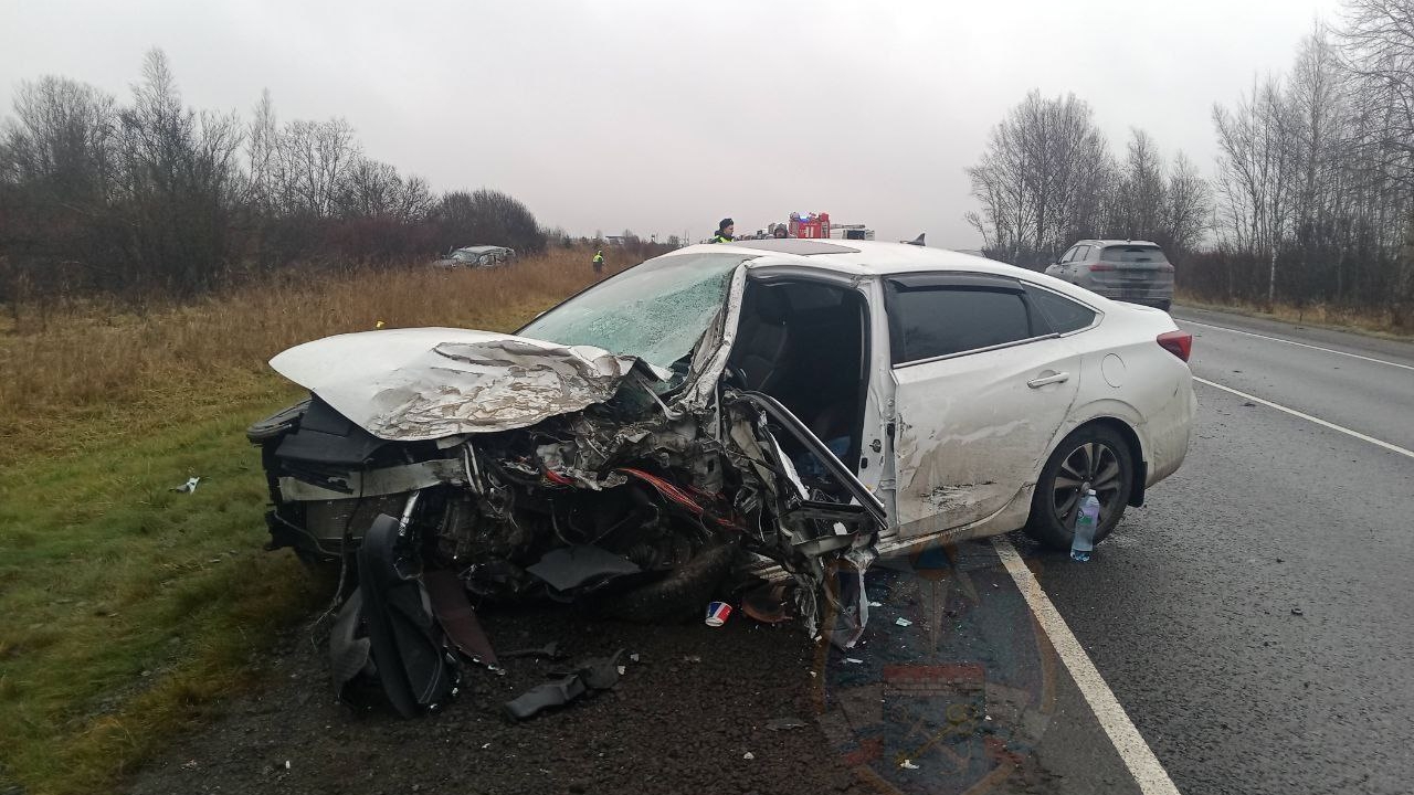 На месте работали спасатели, пожарные и «скорая»: несколько человек пострадали в ДТП под Петербургом