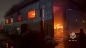 В Гатчине бетонное здание склада охватило огнем — пожар локализован