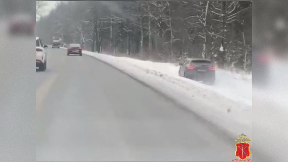 В Петербурге дама на Nissan неслась по пешеходной части