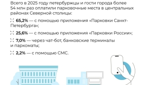 Петербуржцы и гости города 54 млн раз оплачивали стоянку: комитет по транспорту подвел итоги 2025 года