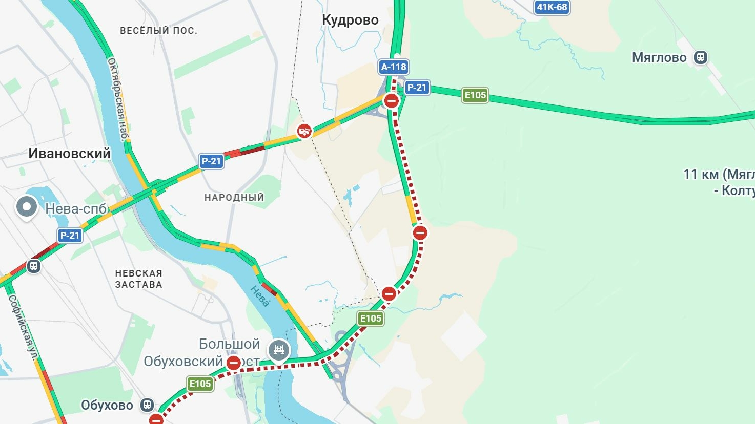 Петербург столкнулся с дневными пробками — где нельзя проехать?