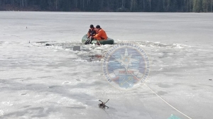 На Макаровском озере в Ленобласти провалился под лед и утонул человек