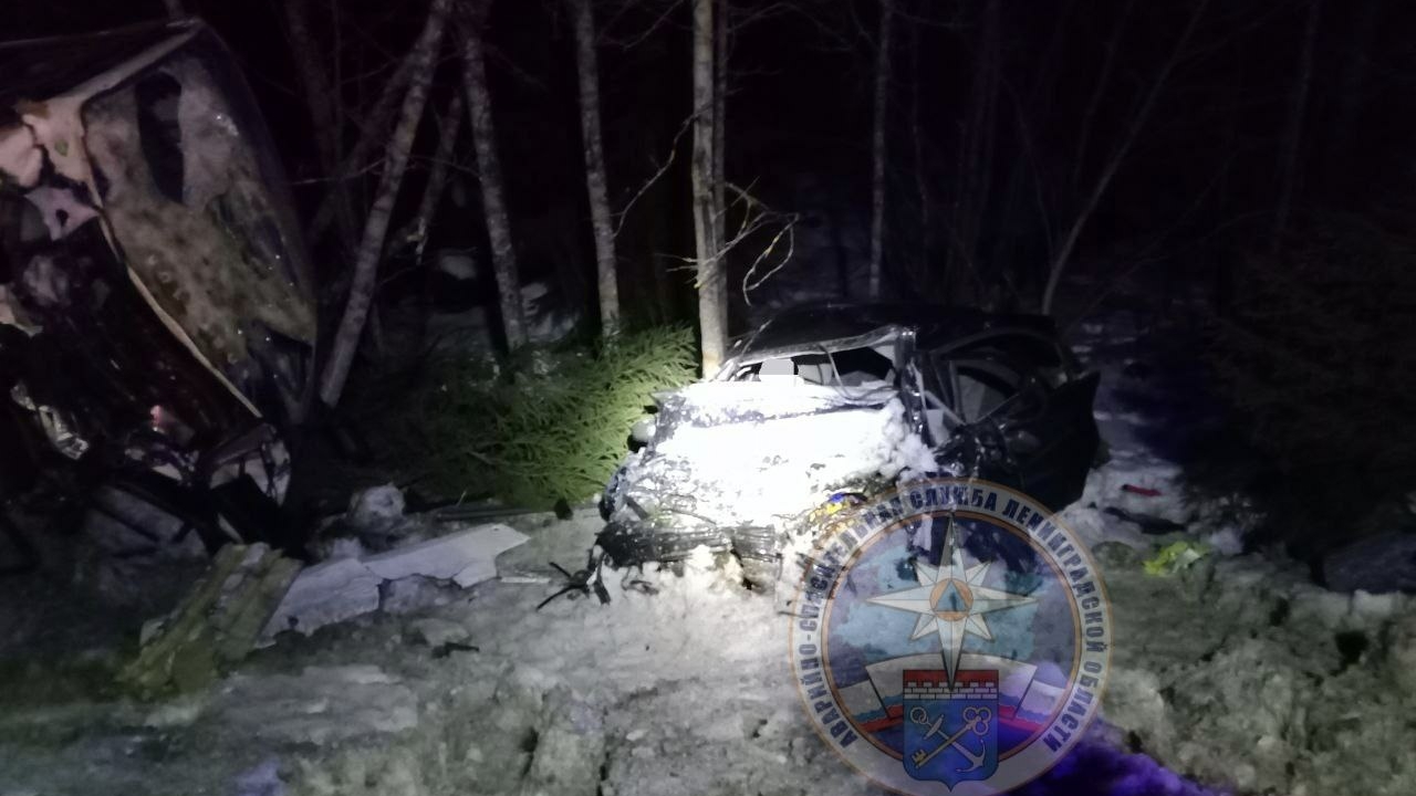 Двое погибли после столкновения легковушки с автобусом в Ленобласти