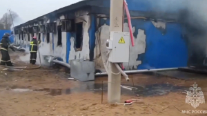 Под Петербургом вспыхнул крупный пожар в строительном городке