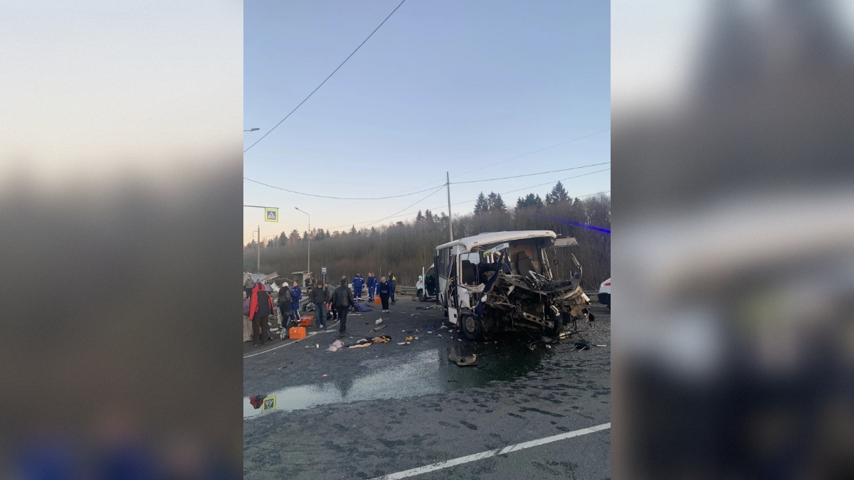 В аварии с автобусом в Ленобласти пострадали два десятка человек, включая ребенка