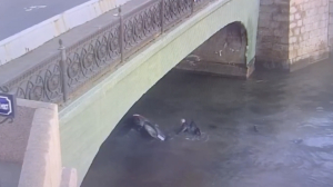 МВД показало видео ДТП с падением Citroen в Обводный канал