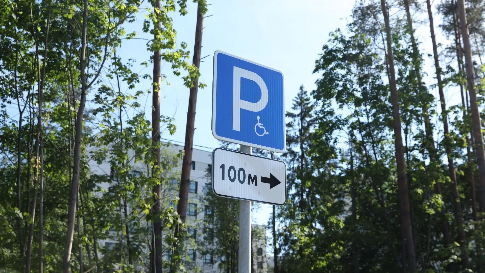 Перед онкоцентром в Песочном открыли большую парковку с 50 инвалидными местами