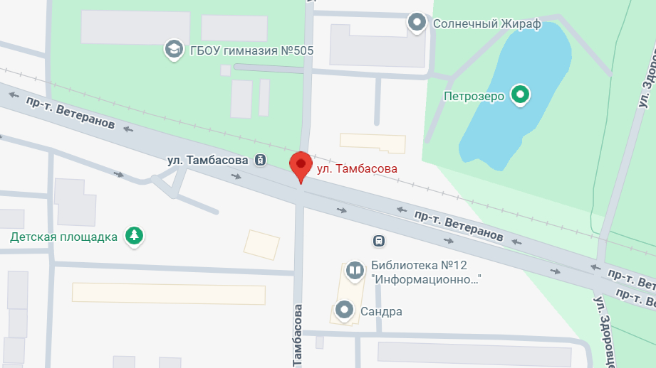 В Петербурге исправят ошибку в названии улицы Тамбасова спустя 10 лет