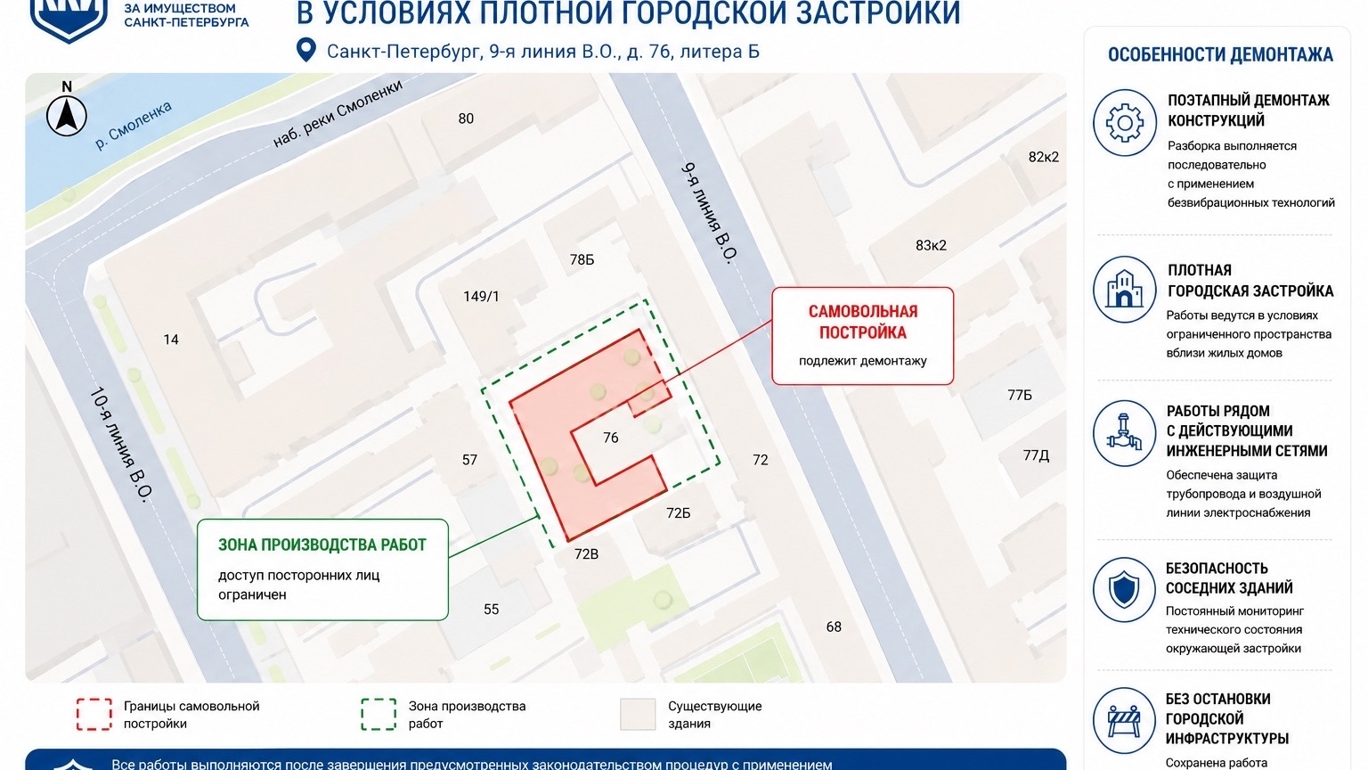 Недострой на Васильевском убирают из-за нарушений санитарных норм
